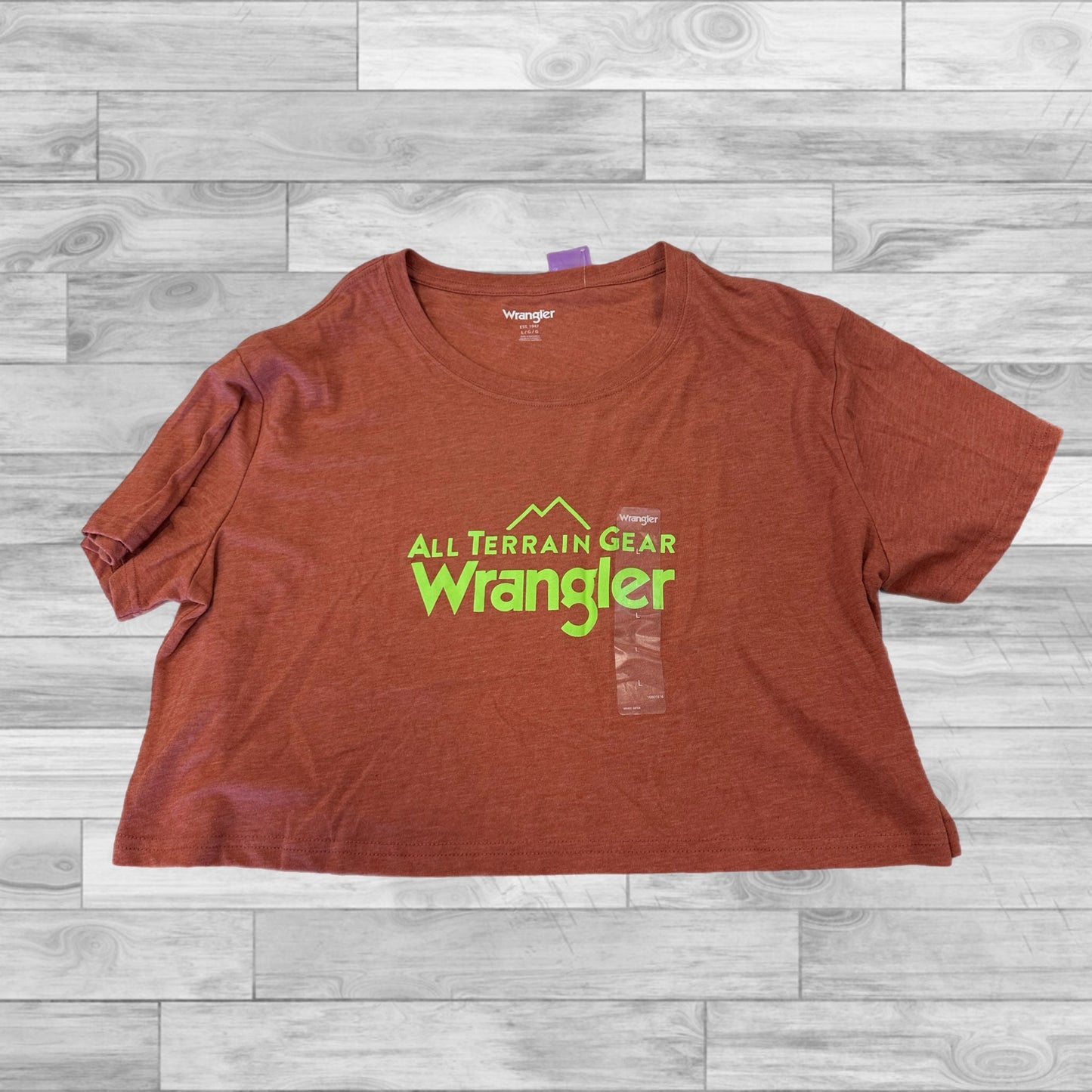 Orange Top Short Sleeve Basic Wrangler, Size L