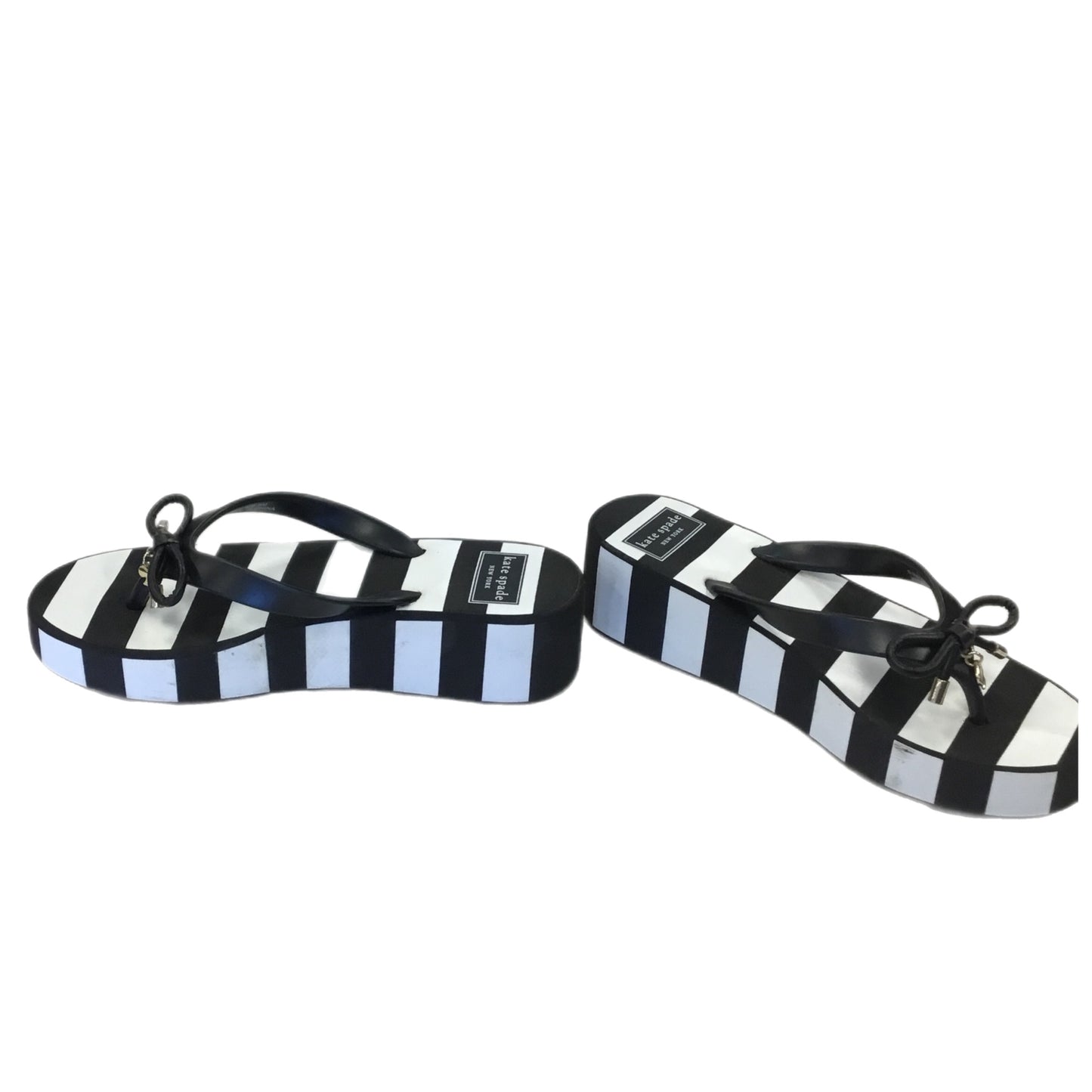 Sandals Heels Platform By Kate Spade In Striped Pattern, Size: 6