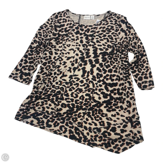 Top 3/4 Sleeve By Chicos In Animal Print, Size: M