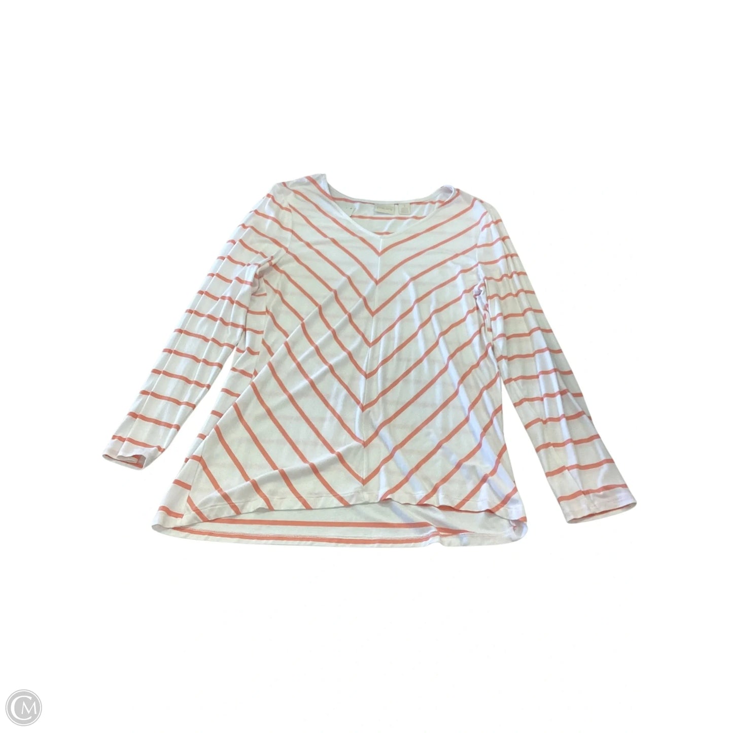 Top Long Sleeve By Chicos In Striped Pattern, Size: M