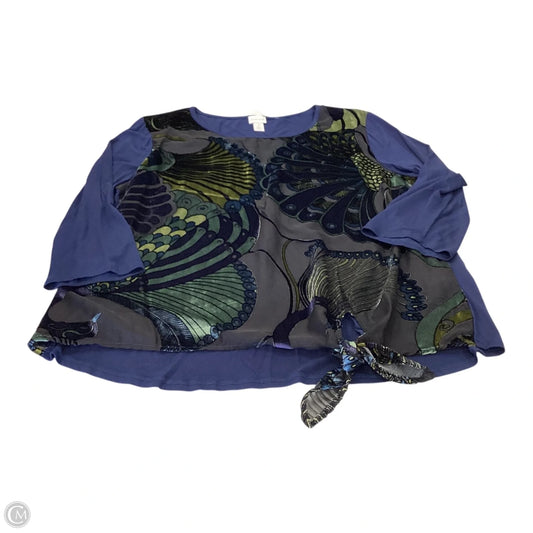Top Long Sleeve By Chicos In Multi-colored, Size: Xl