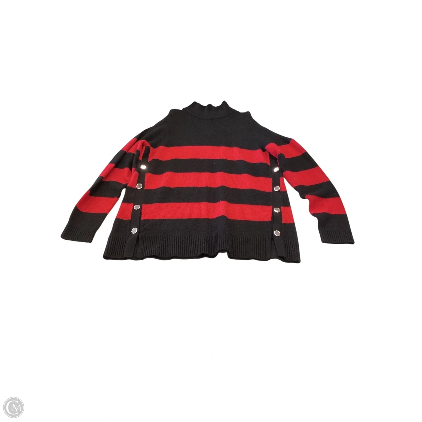 Sweater By Chicos In Black & Red, Size: M