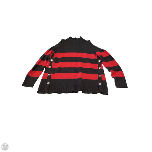Sweater By Chicos In Black & Red, Size: M