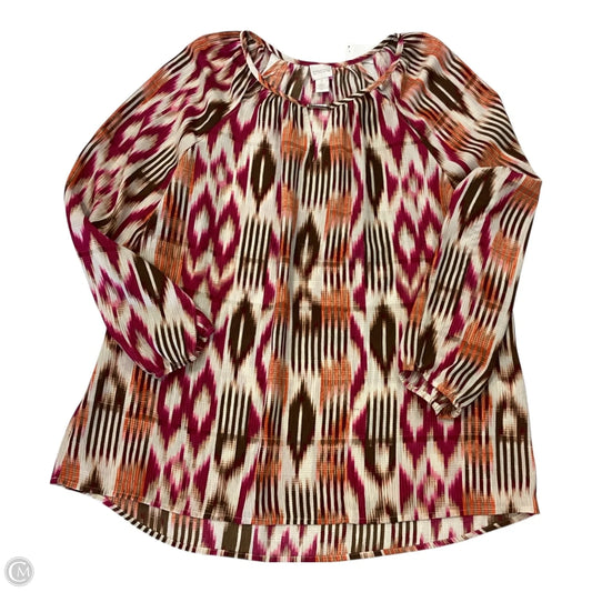 Top Long Sleeve By Chicos In Multi-colored, Size: L