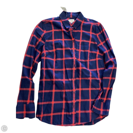 Top Long Sleeve By J. Crew In Blue & Red, Size: Xs