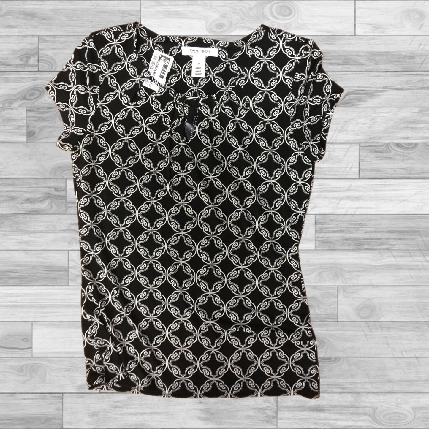 Top Short Sleeve By White House Black Market In Black & White, Size: Xs