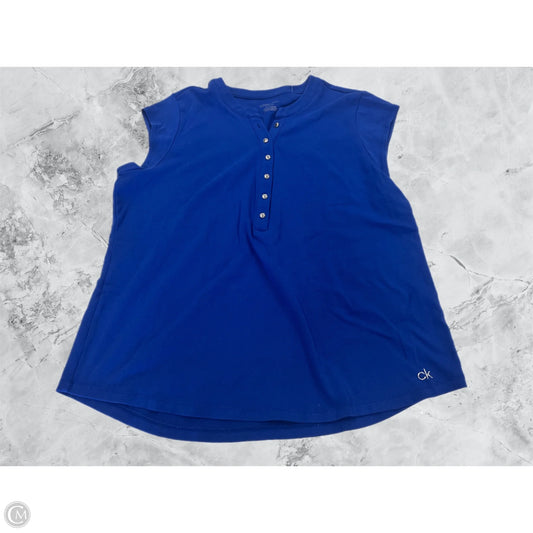 Top Sleeveless By Calvin Klein In Blue, Size: Xl