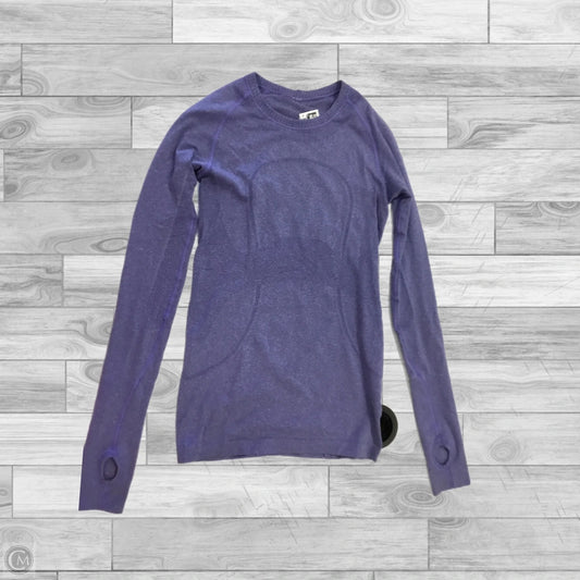 Athletic Top Long Sleeve Collar By Lululemon In Purple, Size: 8