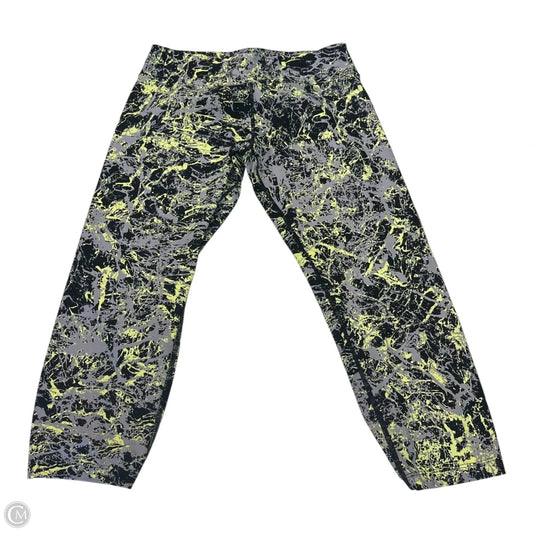 Athletic Capris By Calvin Klein Performance In Black & Green, Size: M