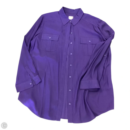 Top Long Sleeve By Chicos In Purple, Size: Xl