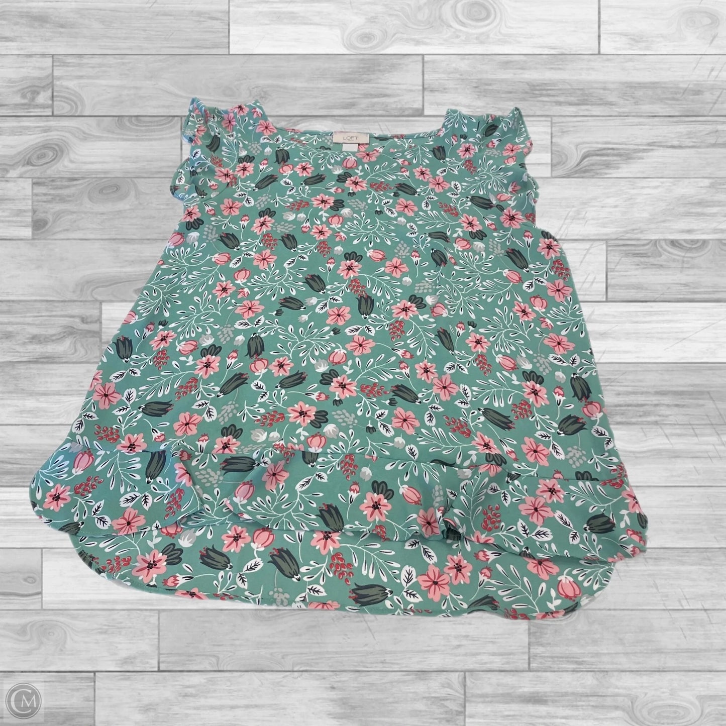 Top Sleeveless By Loft In Green, Size: M