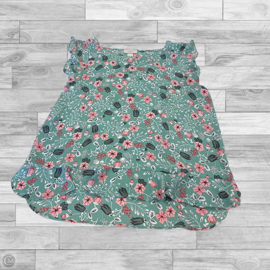 Top Sleeveless By Loft In Green, Size: M