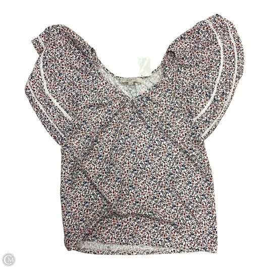 Top Short Sleeve By Loft In Floral Print, Size: Xs