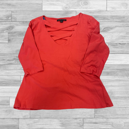Top 3/4 Sleeve By Boston Proper In Coral, Size: L