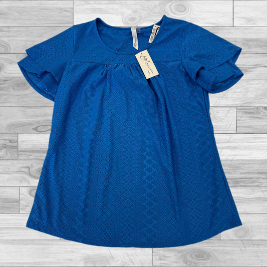 Blue Top Short Sleeve Ny Collection, Size Petite   Small