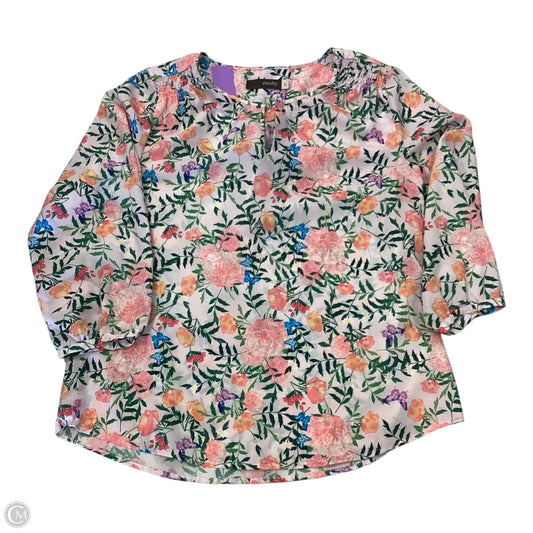 Top 3/4 Sleeve By Crosby In Floral, Size: L