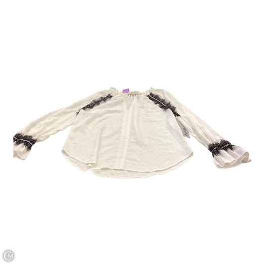Top Long Sleeve By Loft In White, Size: Petite   S