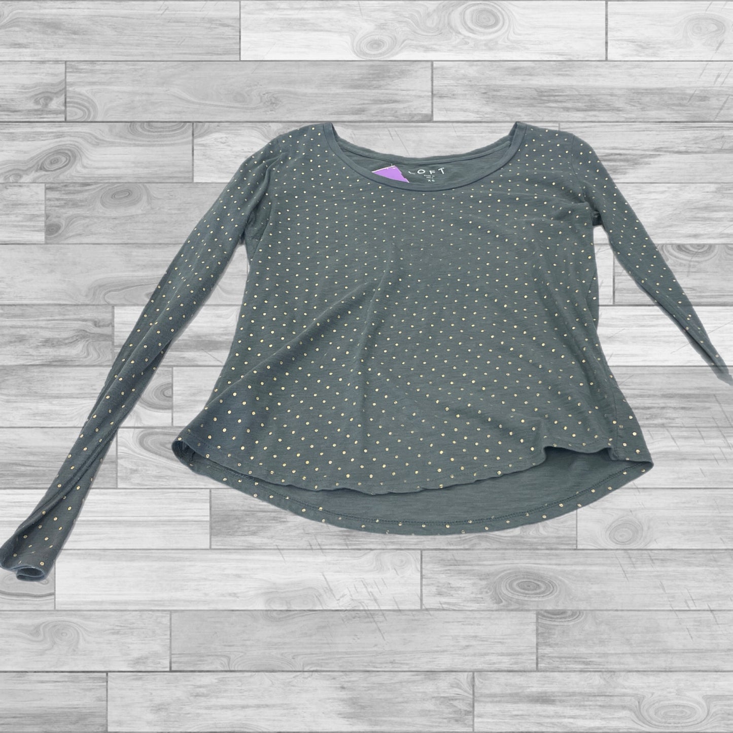 Green Top Long Sleeve Basic Loft, Size Xs