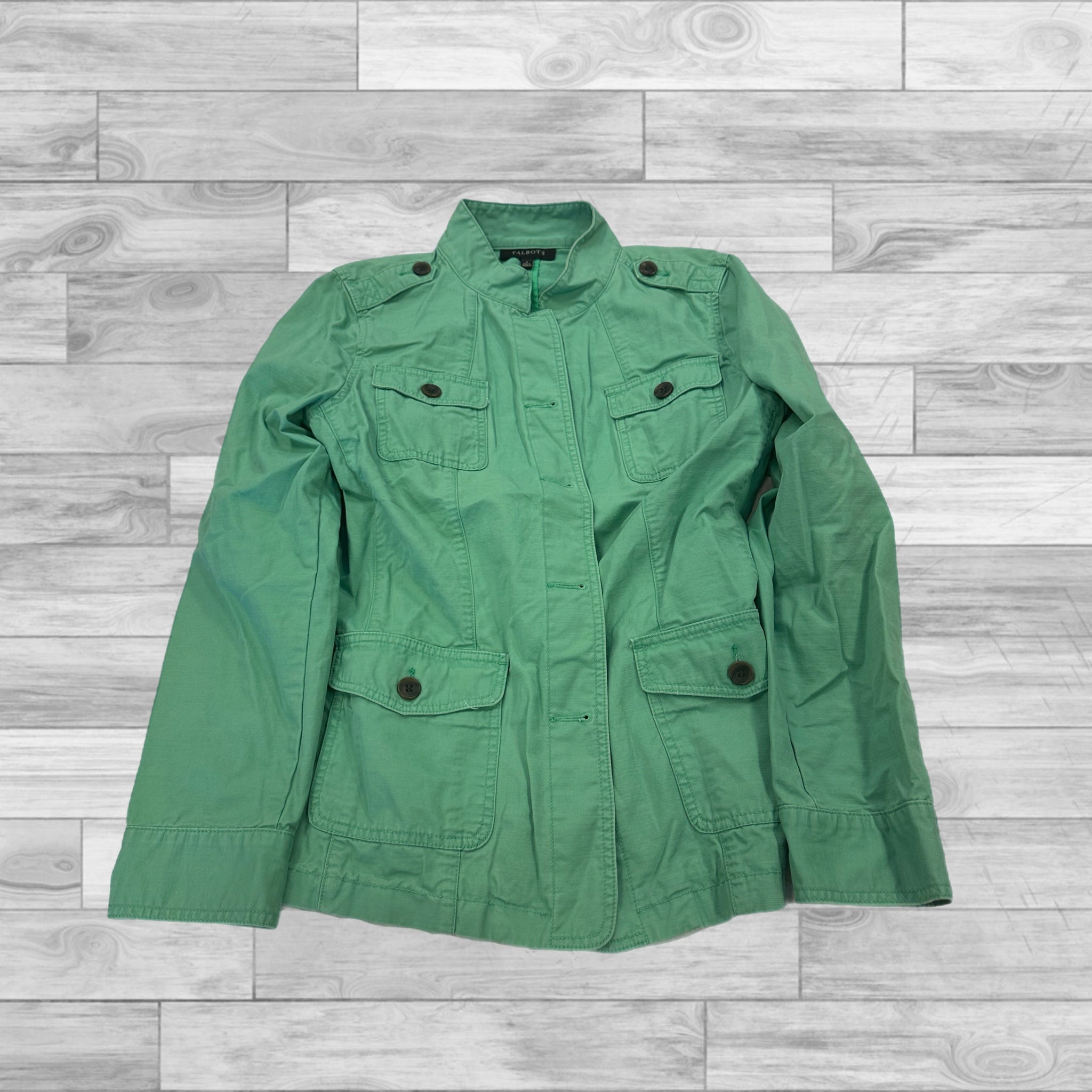 Rebecca Taylor 2024 Green Silk Twill Long Sleeve Military Utility Anorak Jacket Women