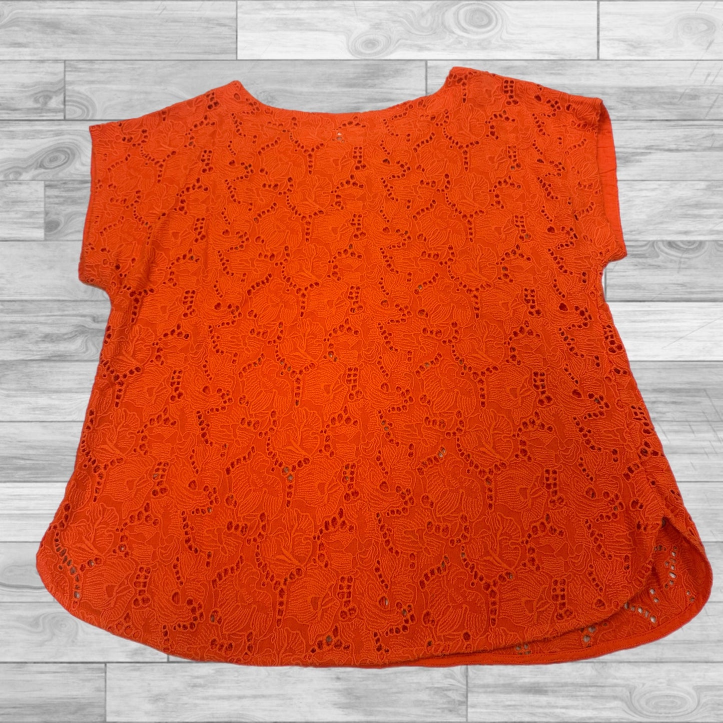 Top Short Sleeve By Maeve In Orange, Size: 8