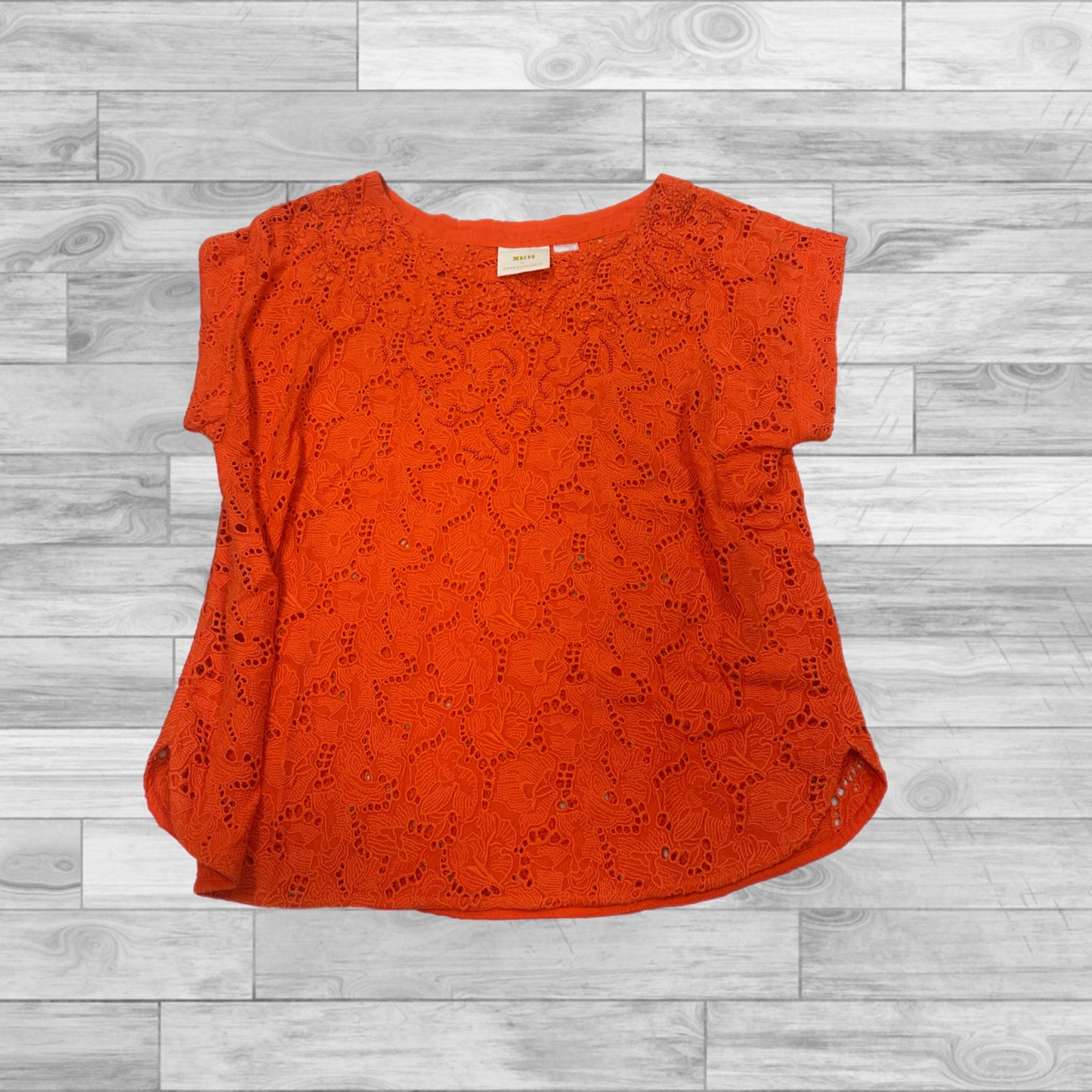 Top Short Sleeve By Maeve In Orange, Size: 8