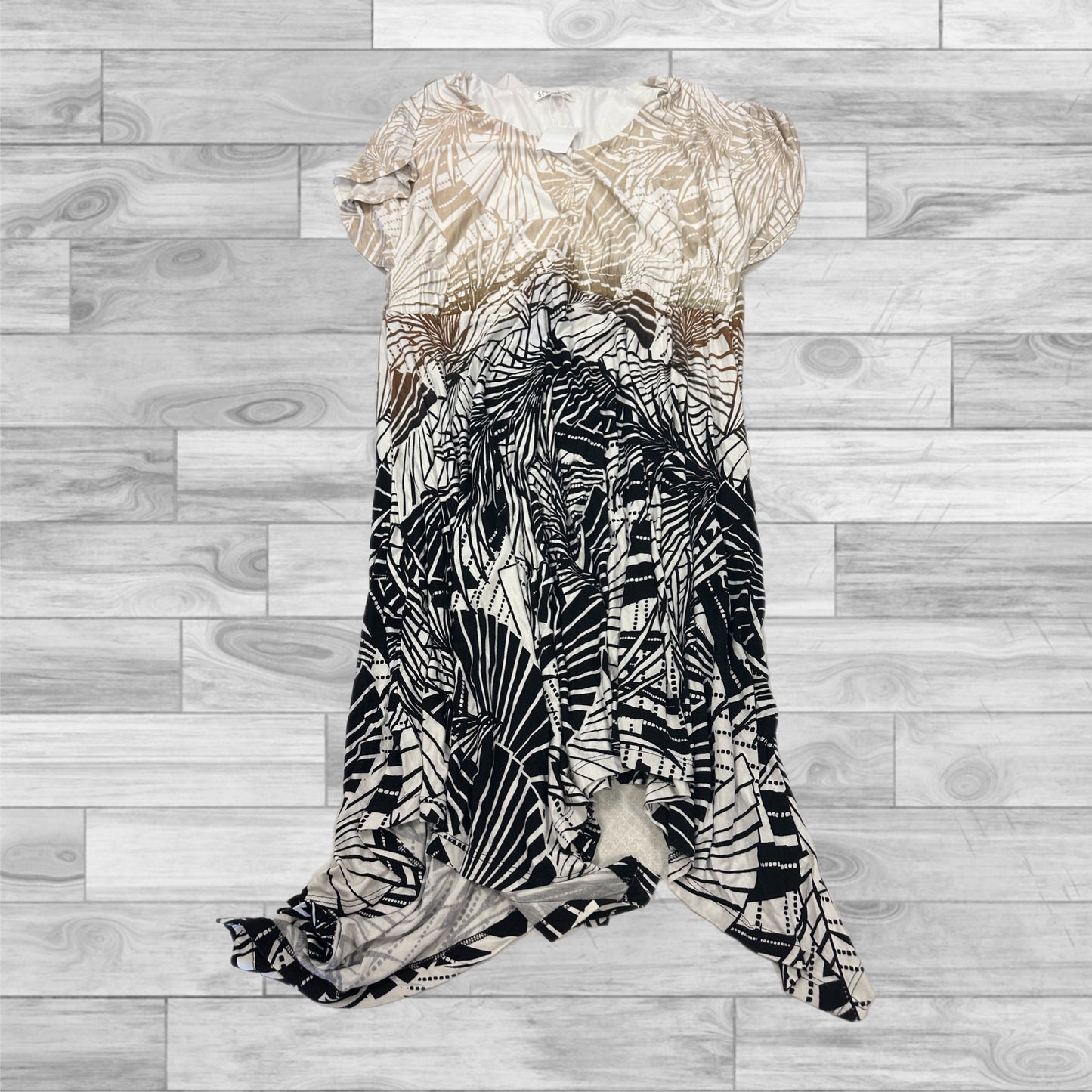 Dress Casual Midi By Spense In Brown & Cream, Size: Lp