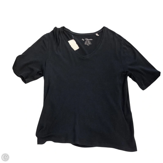 Top Short Sleeve Basic By Chicos In Black, Size: 2