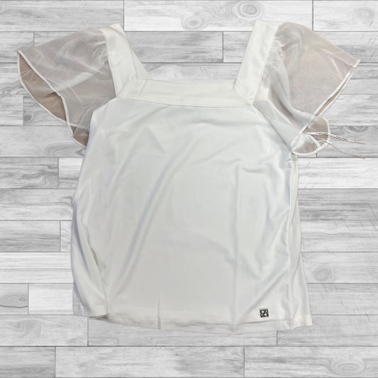Top Short Sleeve By Calvin Klein In White, Size: S
