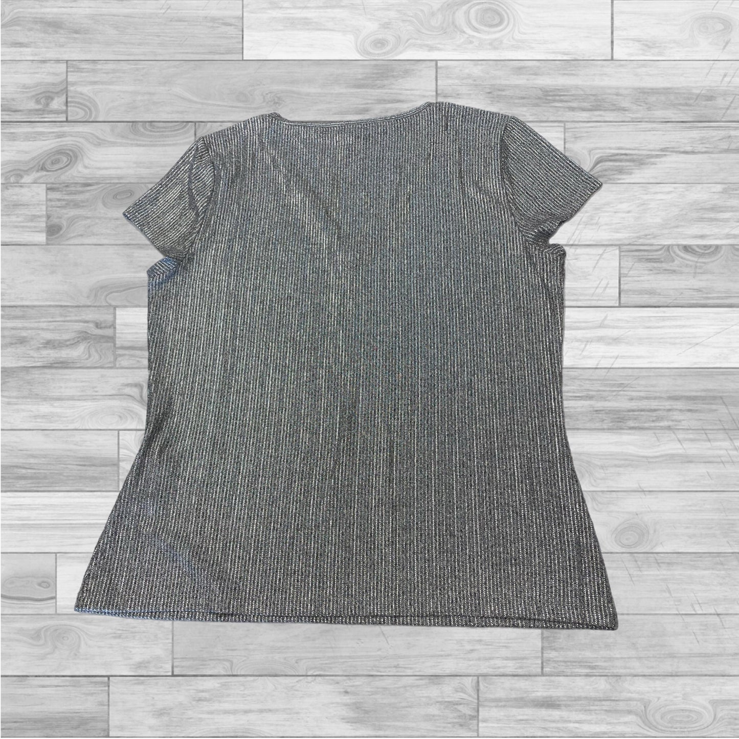 Top Short Sleeve By White House Black Market In Silver, Size: L