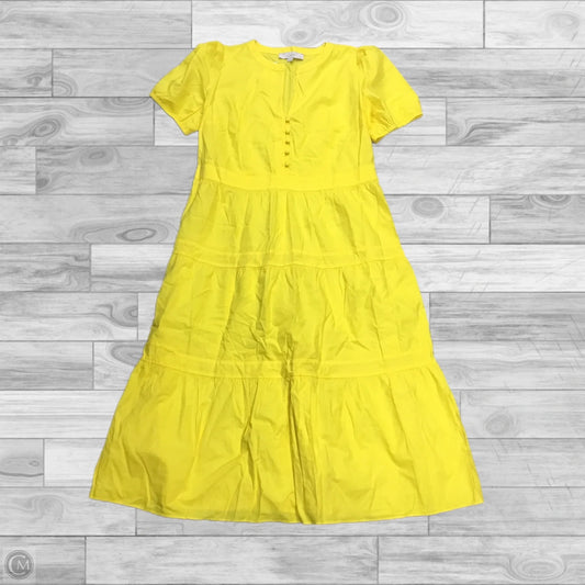Dress Casual Midi By Loft In Yellow, Size: 14p