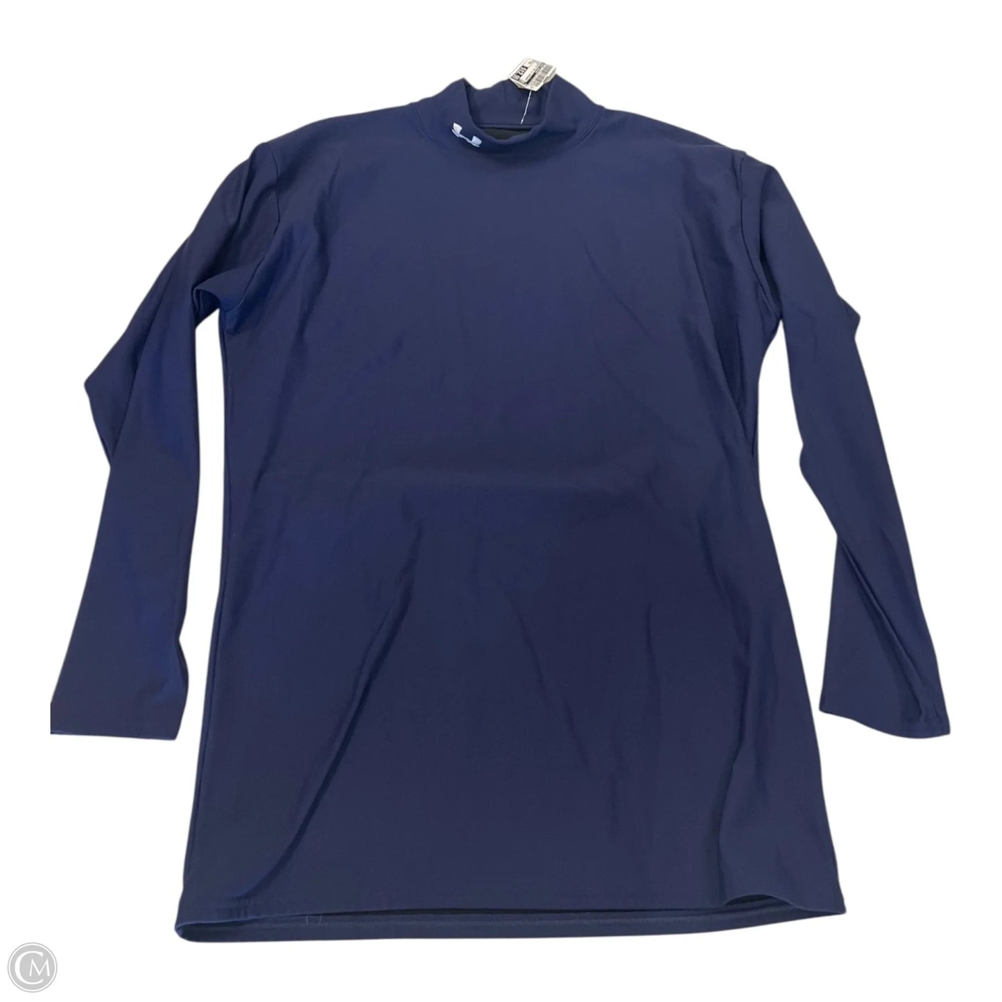 Athletic Top Long Sleeve Crewneck By Under Armour In Navy, Size: Xxl