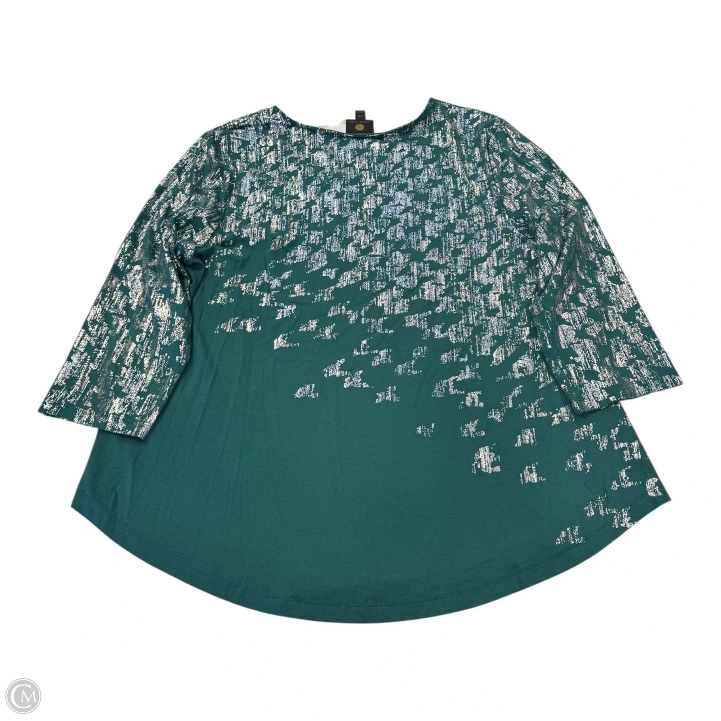 Top 3/4 Sleeve By Jm Collections In Green, Size: Xlp