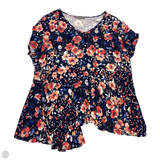 Top Short Sleeve Basic By Kate & Mallory In Floral Print, Size: 3x