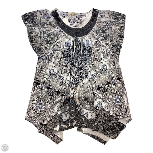 Top Short Sleeve By One World In Grey & White, Size: 3x