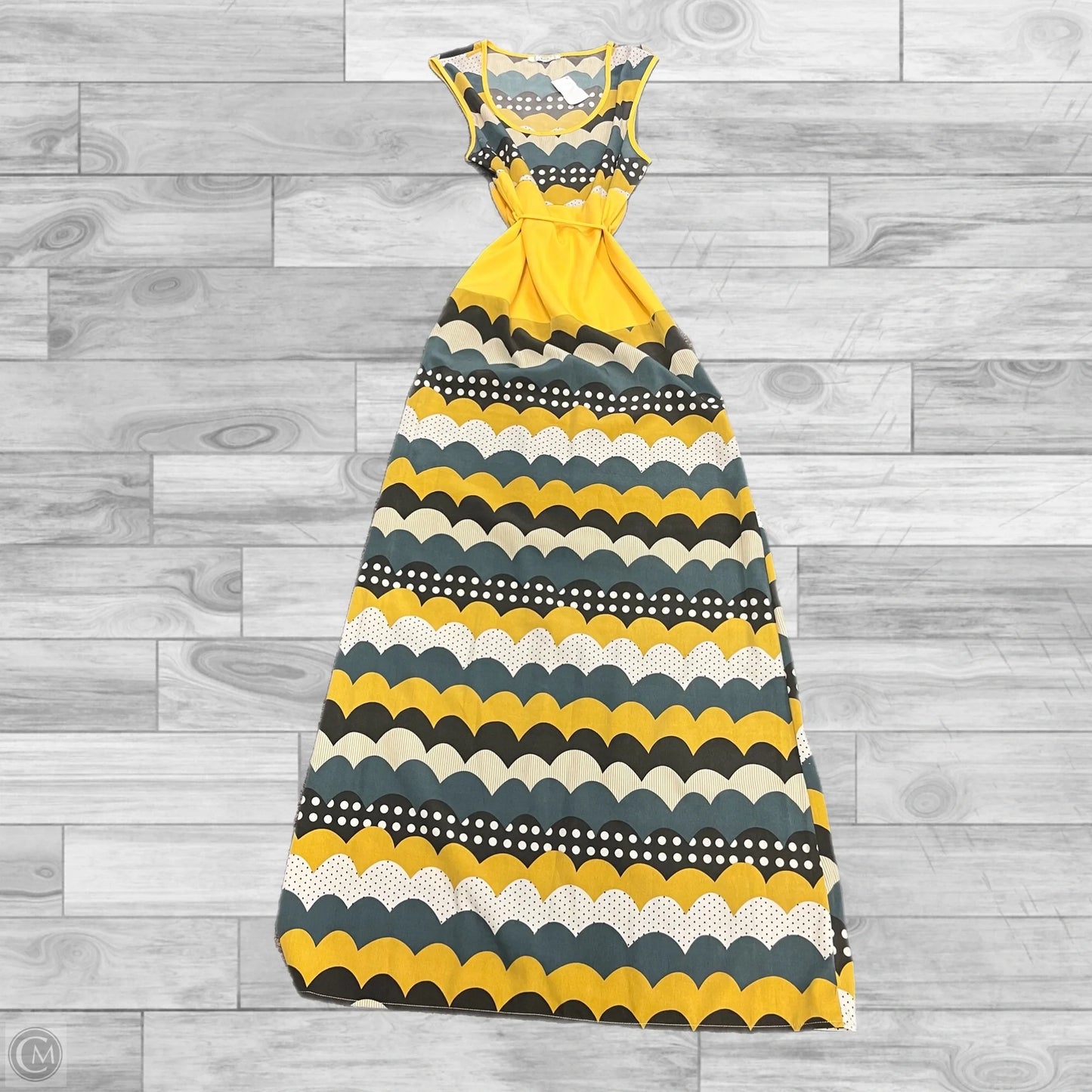 Dress Casual Maxi By Ezra In Blue & Yellow, Size: M