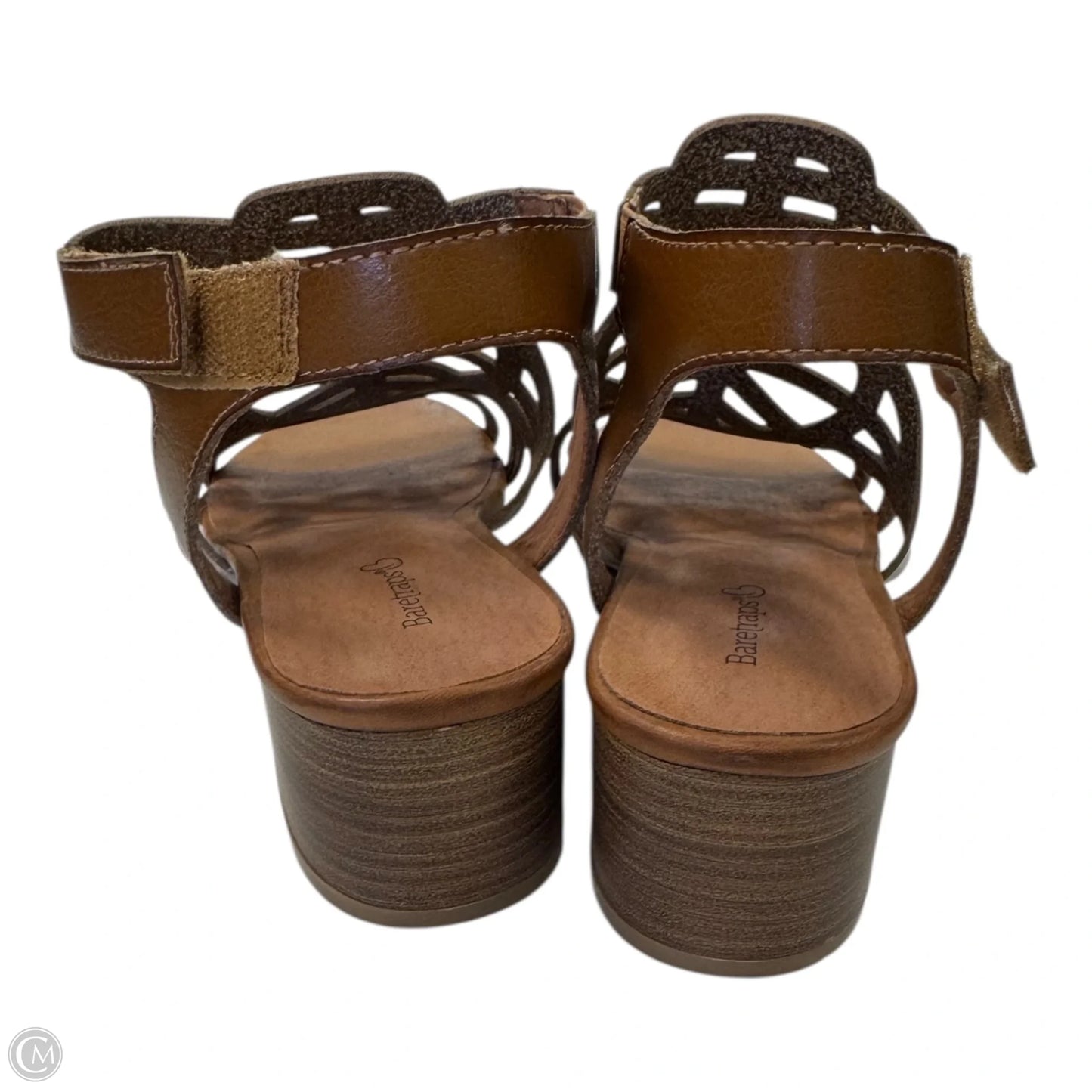Sandals Heels Block By Bare Traps In Brown, Size: 10