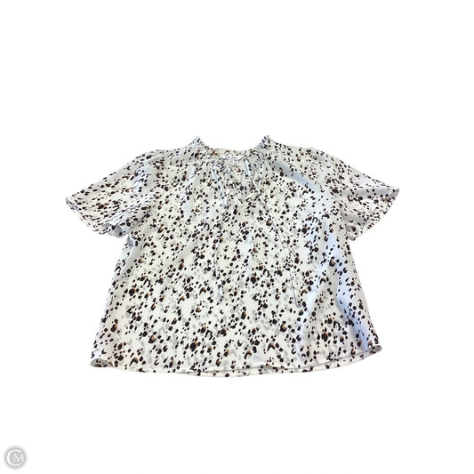 Top Short Sleeve By Nine West In Leopard Print, Size: Mp