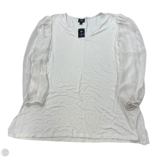 Top Long Sleeve By Jm Collections In Cream, Size: Xs