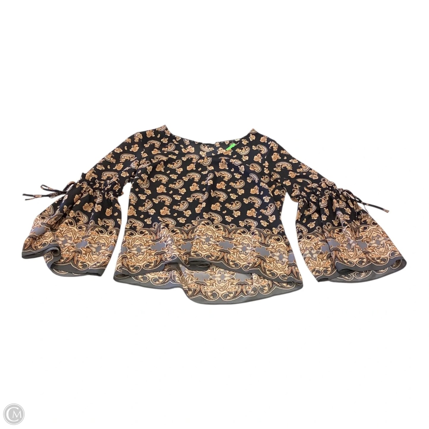 Top Long Sleeve By Rose And Olive In Black & Gold, Size: M