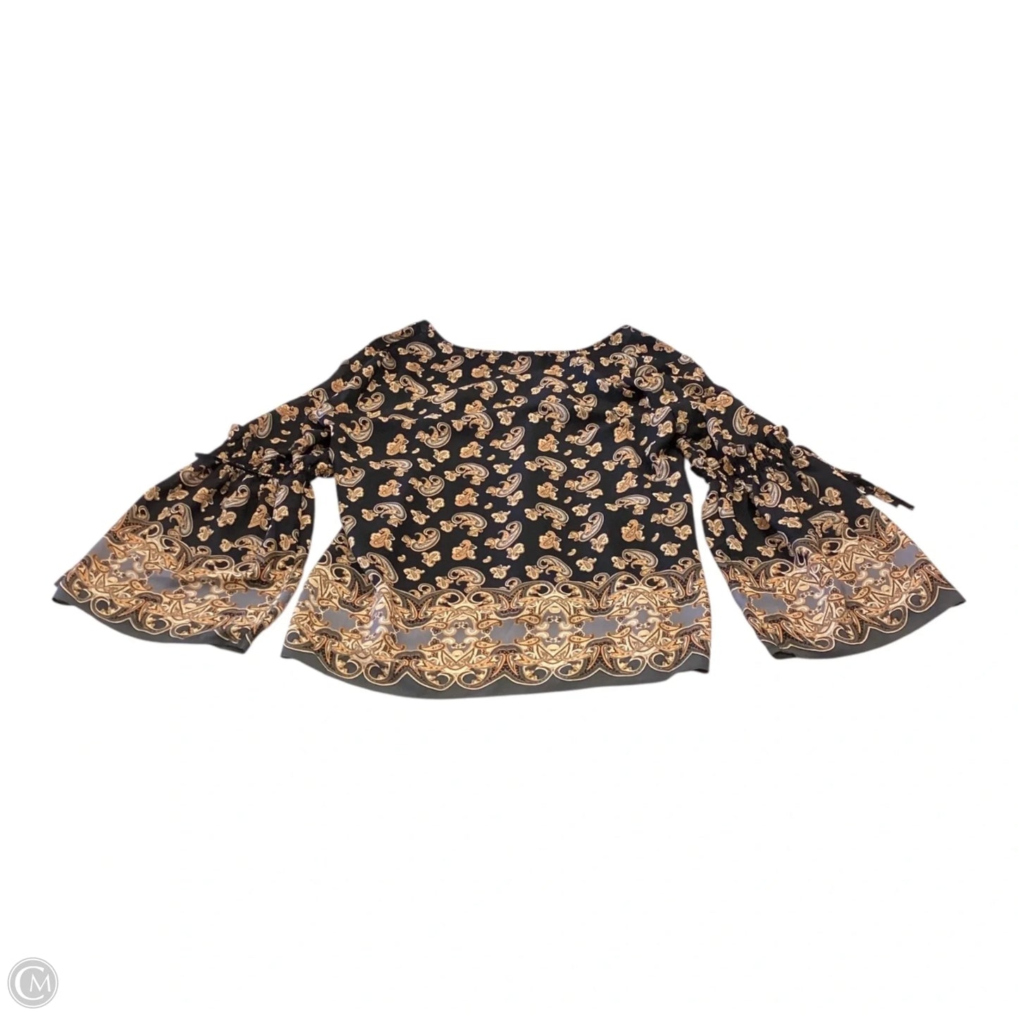 Top Long Sleeve By Rose And Olive In Black & Gold, Size: M