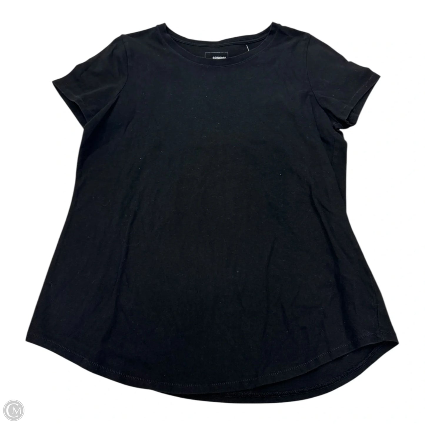 Top Short Sleeve Basic By Sonoma In Black, Size: M