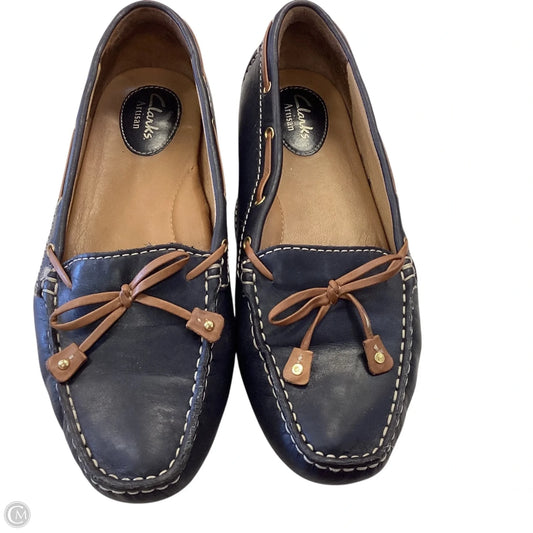 Shoes Flats By Clarks In Navy, Size: 9