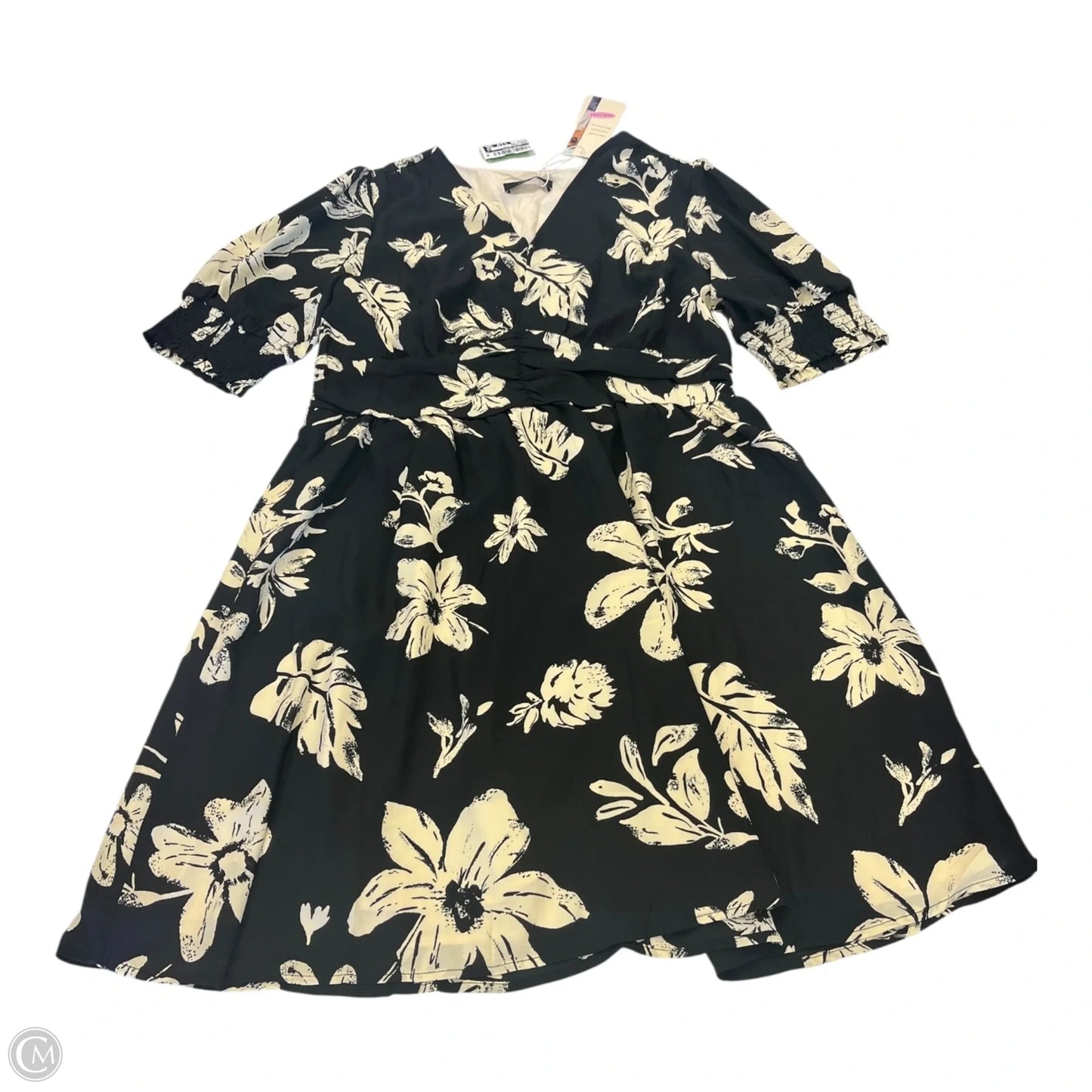 Dress Casual Short By Clothes Mentor In Black & Cream, Size: Xl