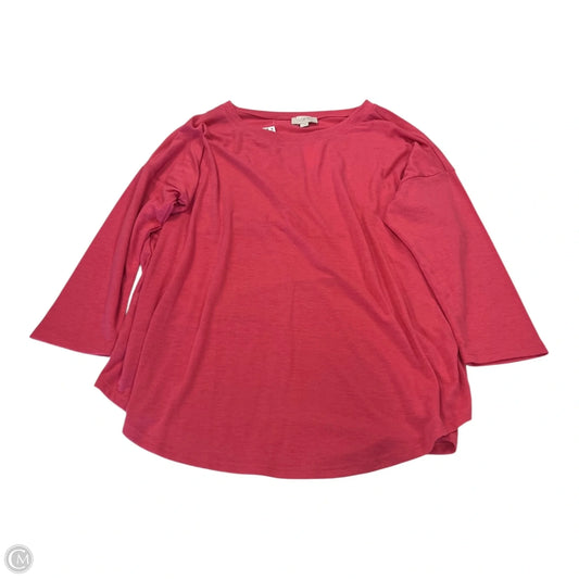 Top Long Sleeve Basic By Loft In Pink, Size: L
