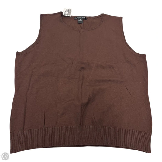 Top Sleeveless By August Silk In Brown, Size: Xl