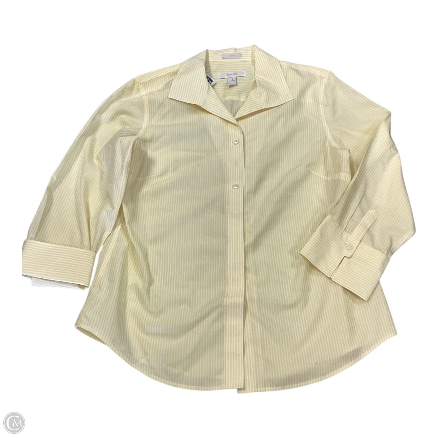 Top Long Sleeve By Chicos In Yellow, Size: M