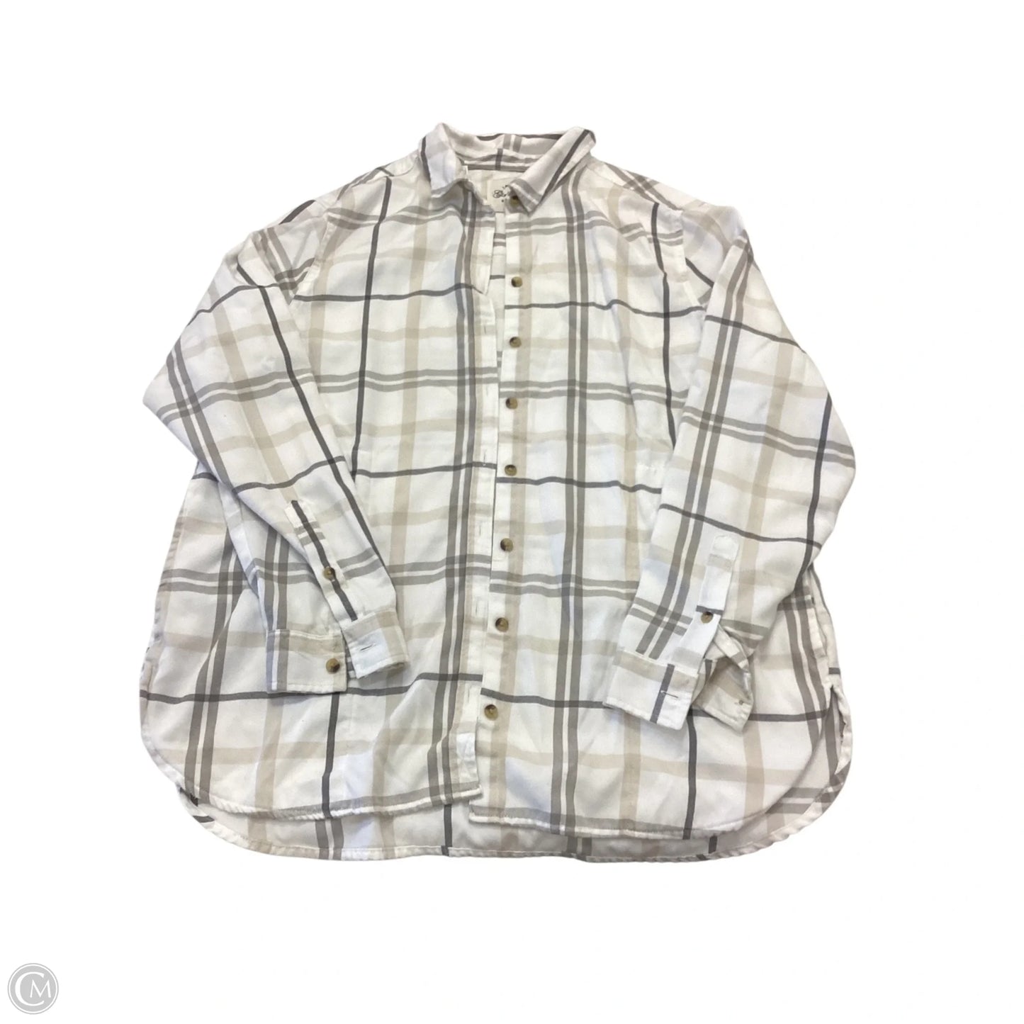 Top Long Sleeve By Jachs Girlfirend In Plaid Pattern, Size: L