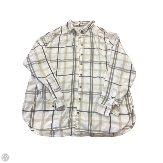 Top Long Sleeve By Jachs Girlfirend In Plaid Pattern, Size: L