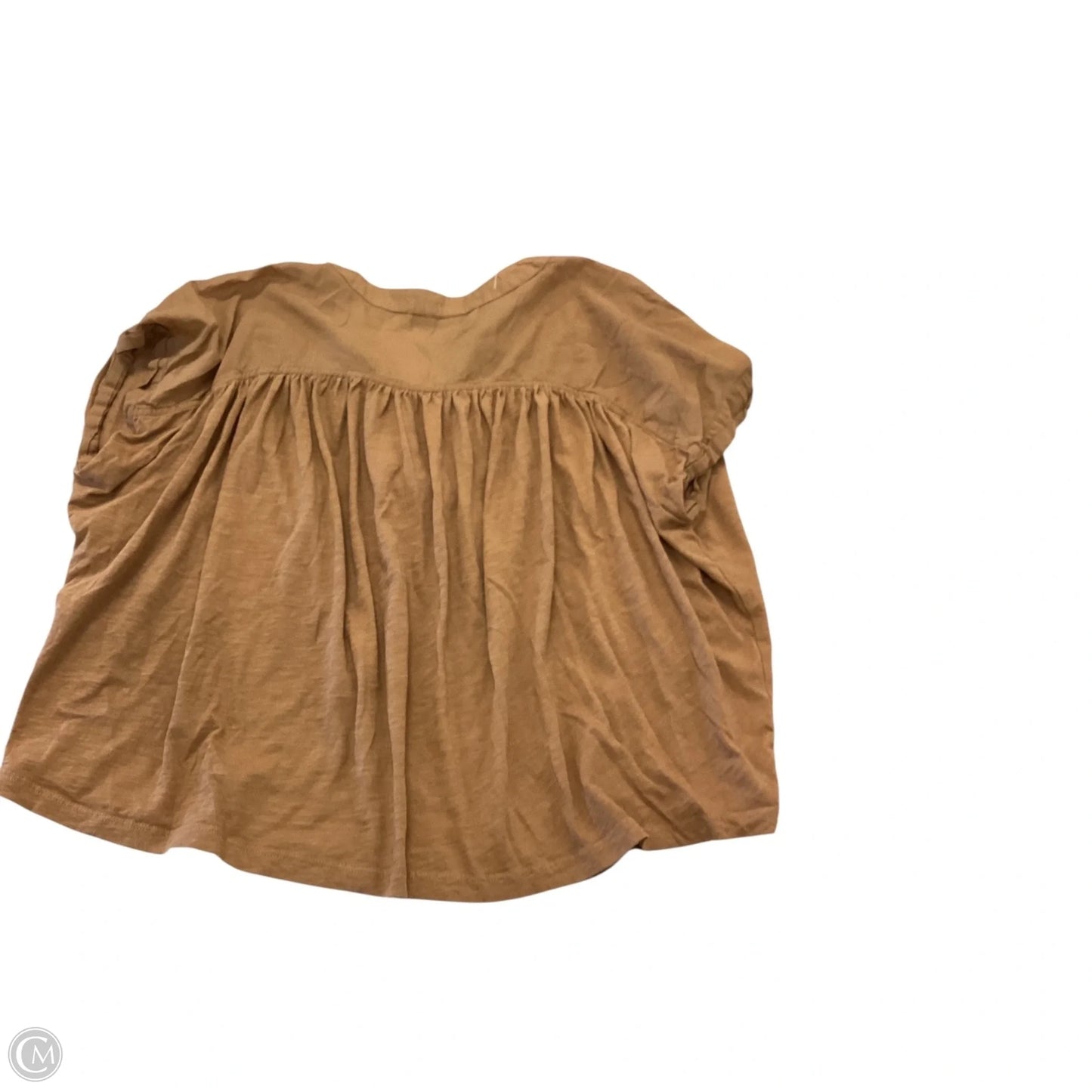 Top Short Sleeve By Loft In Tan, Size: L