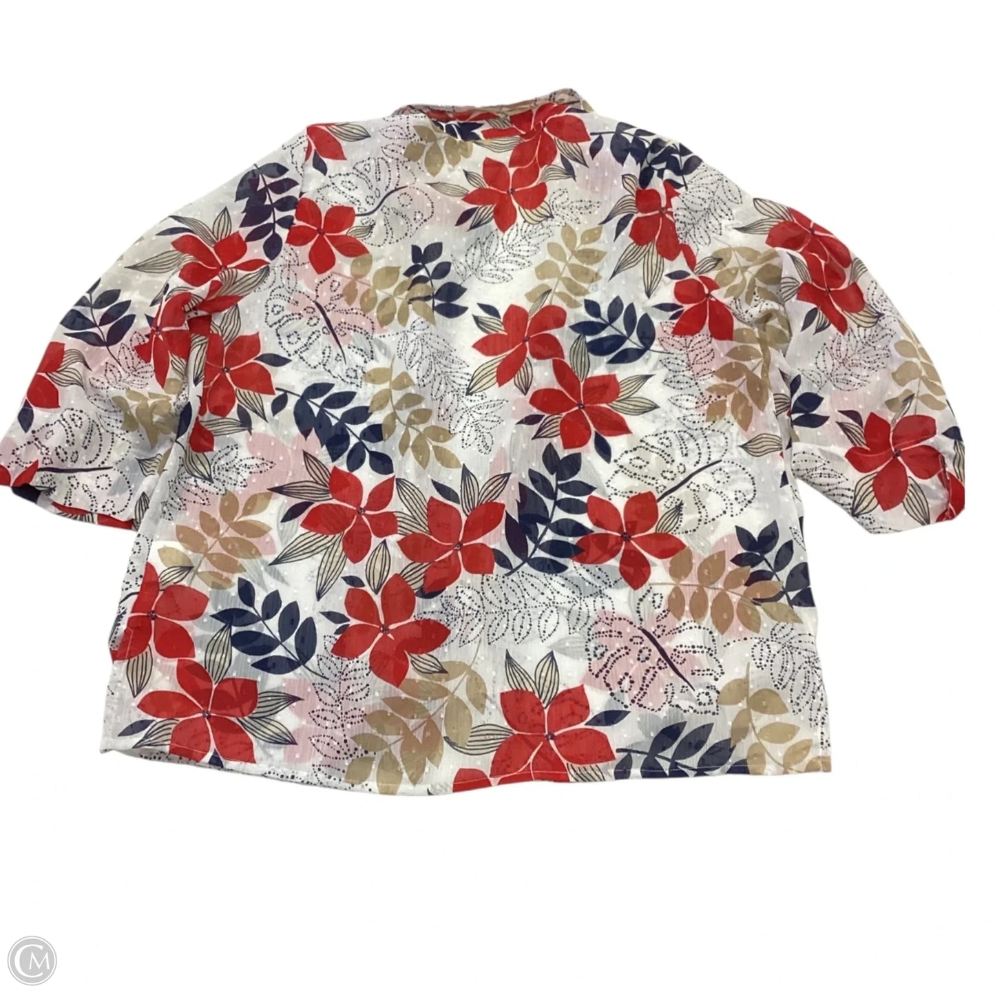 Top 3/4 Sleeve By Alfred Dunner In Red & White, Size: Lp